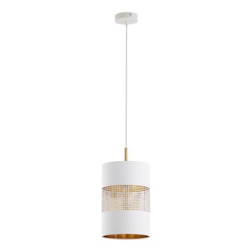 LED luster na sajli BOGART 1xE27/15W/230V bijela/zlatna