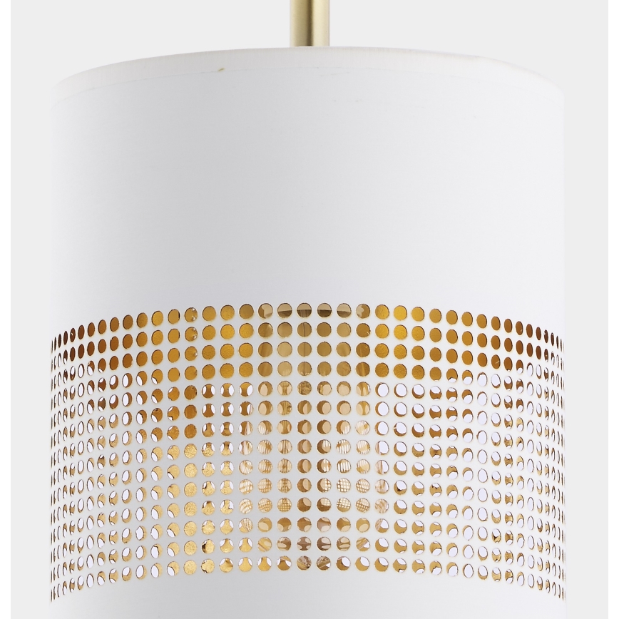 LED luster na sajli BOGART 1xE27/15W/230V bijela/zlatna