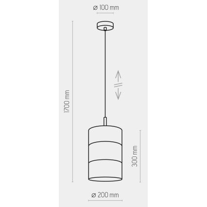 LED luster na sajli BOGART 1xE27/15W/230V bijela/zlatna