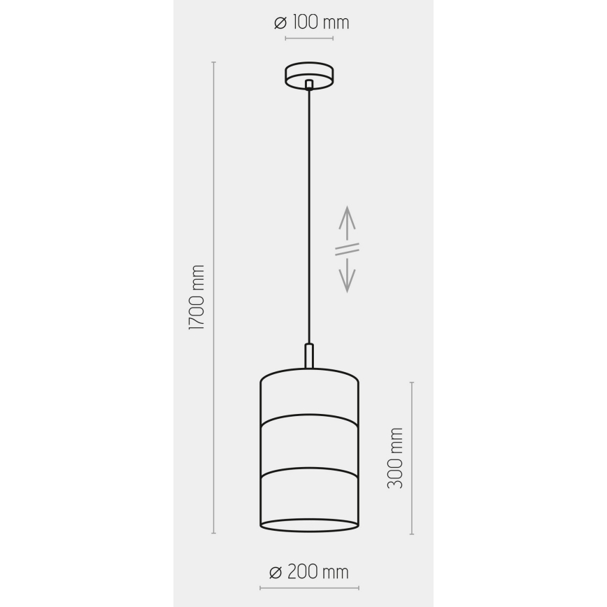 LED luster na sajli BOGART 1xE27/15W/230V bijela/zlatna