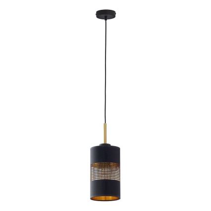 LED luster na sajli BOGART 1xE27/15W/230V crna/zlatna