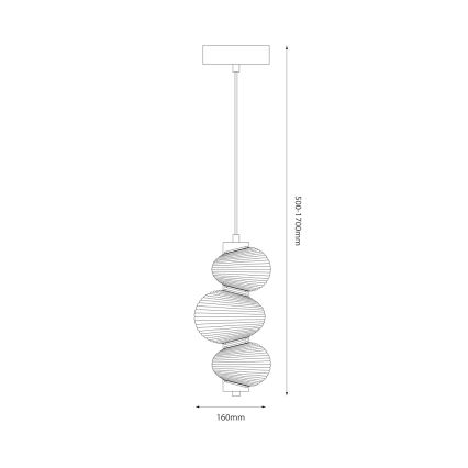 LED luster na sajli BOLLA LED/12W/230V Ø 16 cm sjajni krom/dimno-siva