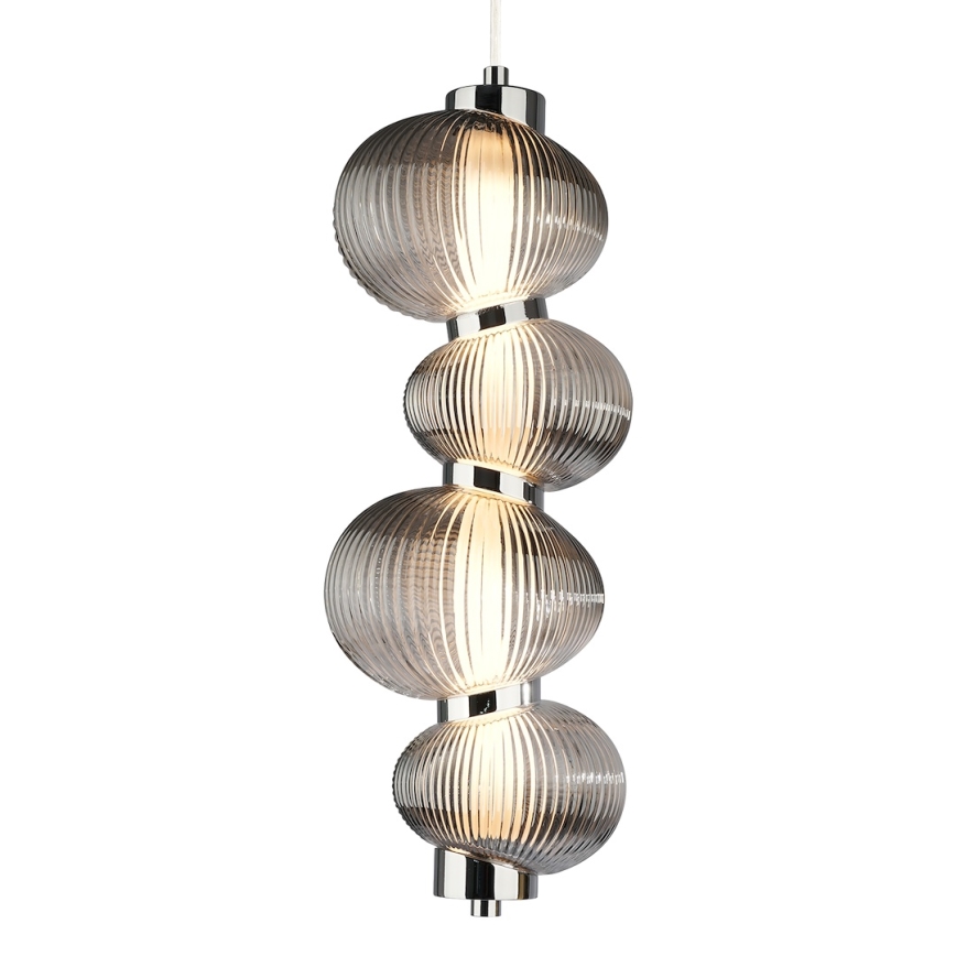 LED Luster na sajli BOLLA LED/17W/230V pr. 16 cm sjajni krom/dimna