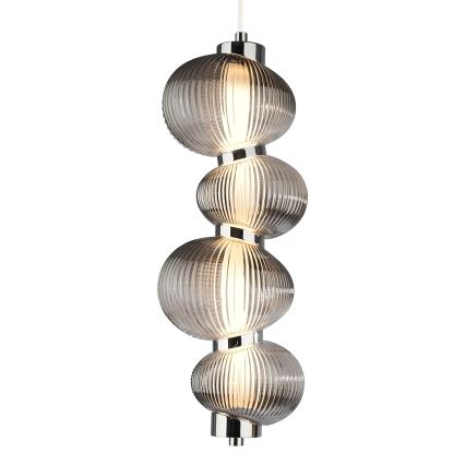 LED luster na sajli BOLLA LED/17W/230V Ø 16 cm sjajni krom/zadimljeno-siva