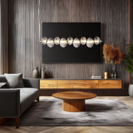 LED luster na sajli BOLLA LED/32W/230V sjajni krom/dimno siva