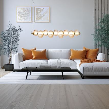 LED Luster na sajli BOLLA LED/32W/230V zlatna/dimna