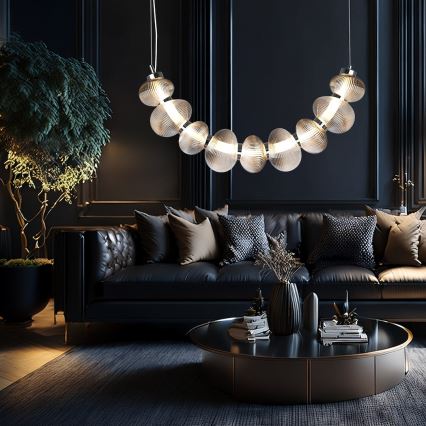 LED Luster na sajli BOLLA LED/36W/230V sjajni krom/dimna