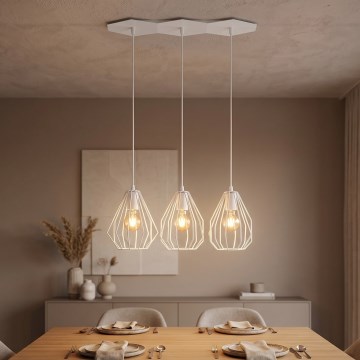 LED luster na sajli BRYLANT 3xE27/60W/230V bijeli
