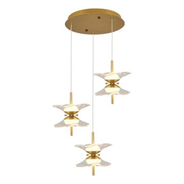 LED luster na sajli BUTTERFLY 6xLED/5W/230V 3000K zlatna