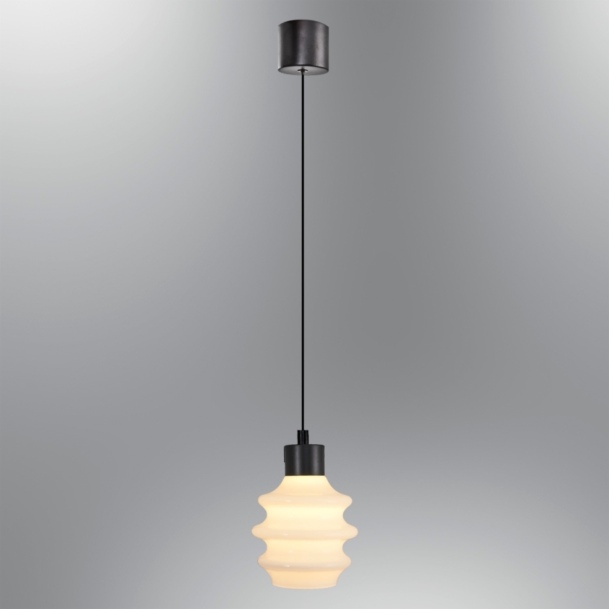 LED luster na sajli CACTUS LED/3W/230V 3000K crna/bijela