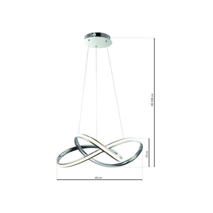 LED Luster na sajli CAPPIO LED/36W/230V sjajni krom