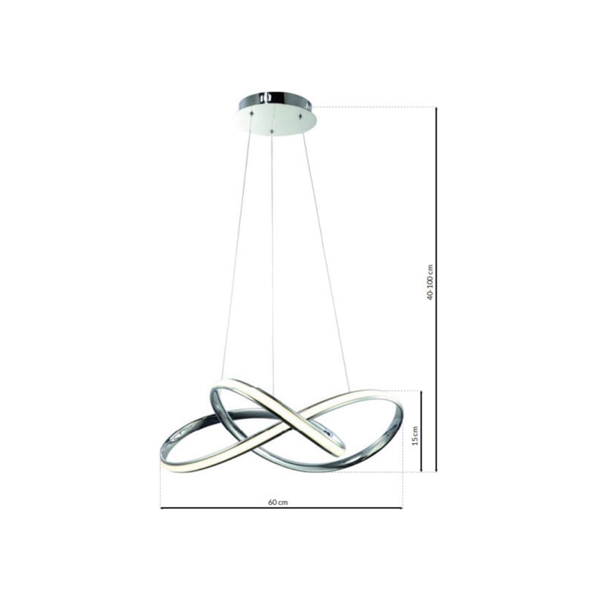 LED Luster na sajli CAPPIO LED/36W/230V sjajni krom