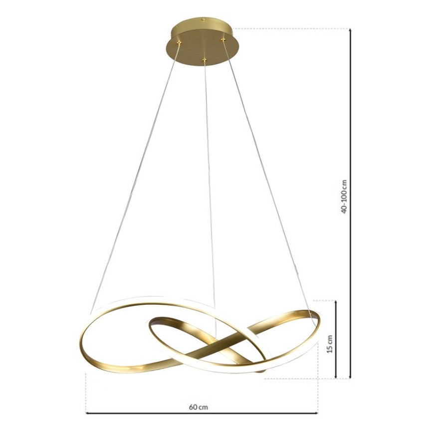 LED luster na sajli CAPPIO LED/36W/230V zlatna