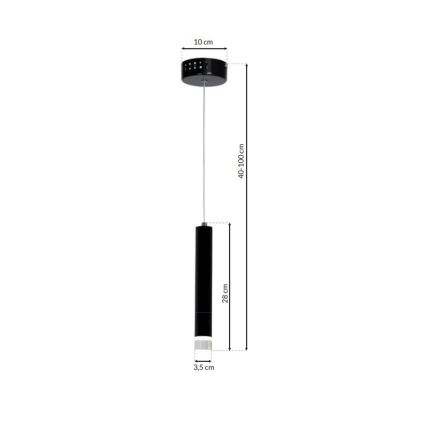 LED Luster na sajli CARBON LED/5W/230V