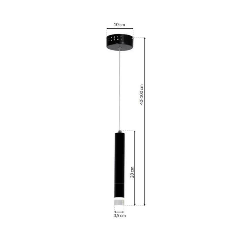 LED Luster na sajli CARBON LED/5W/230V