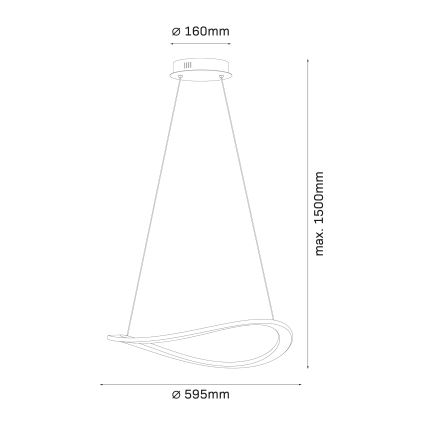 LED luster na sajli CASHMERE LED/40W/230V Ø 59,5 cm bež