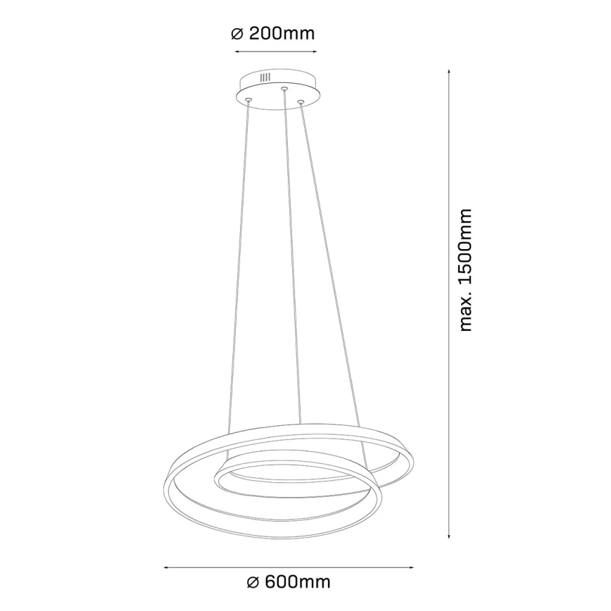 LED luster na sajli CASHMERE LED/75W/230V Ø 60 cm bijeli
