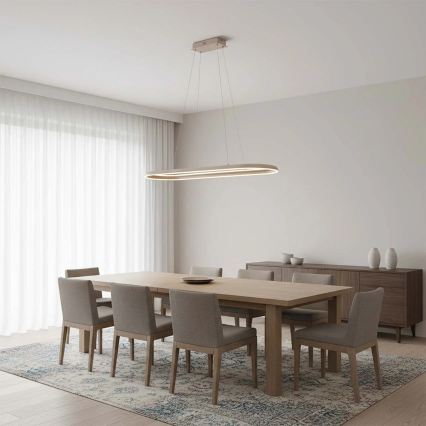LED luster na sajli CASHMERE LED/80W/230V 30x100 cm bež