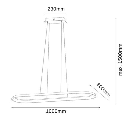 LED luster na sajli CASHMERE LED/80W/230V 30x100 cm bež