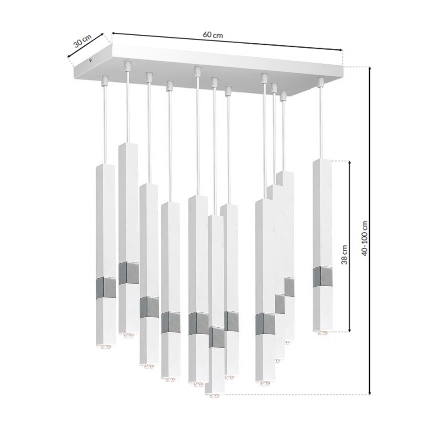 LED Luster na sajli CASTRO 11xG9/7W/230V