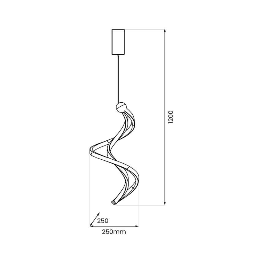 LED Luster na sajli COLIA LED/19W/230V crna/zlatna