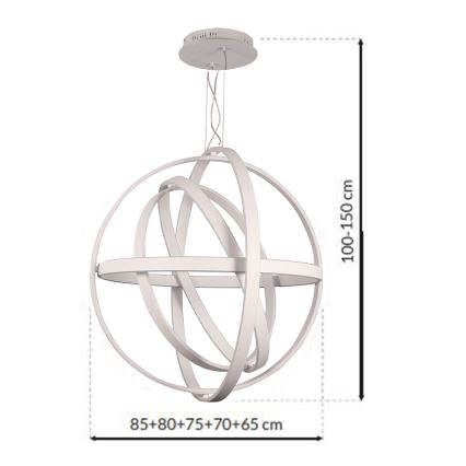 LED Luster na sajli COPERNICUS 1xLED/260W/230V bijela