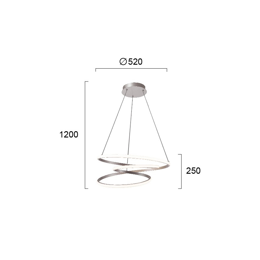 LED luster na sajli CORT LED/40W/230V srebrna