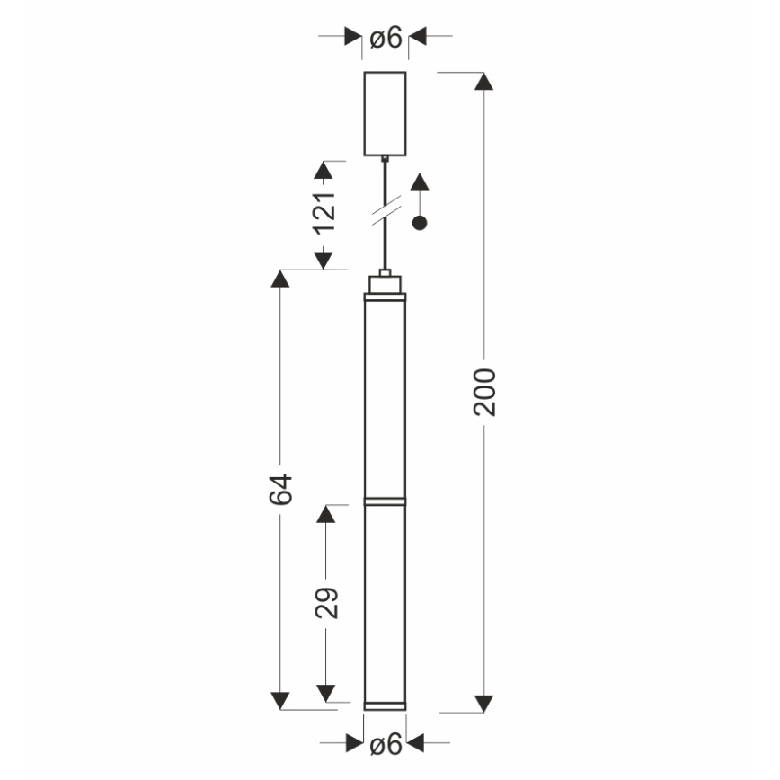 LED luster na sajli CORTE LED/18W/230V crna