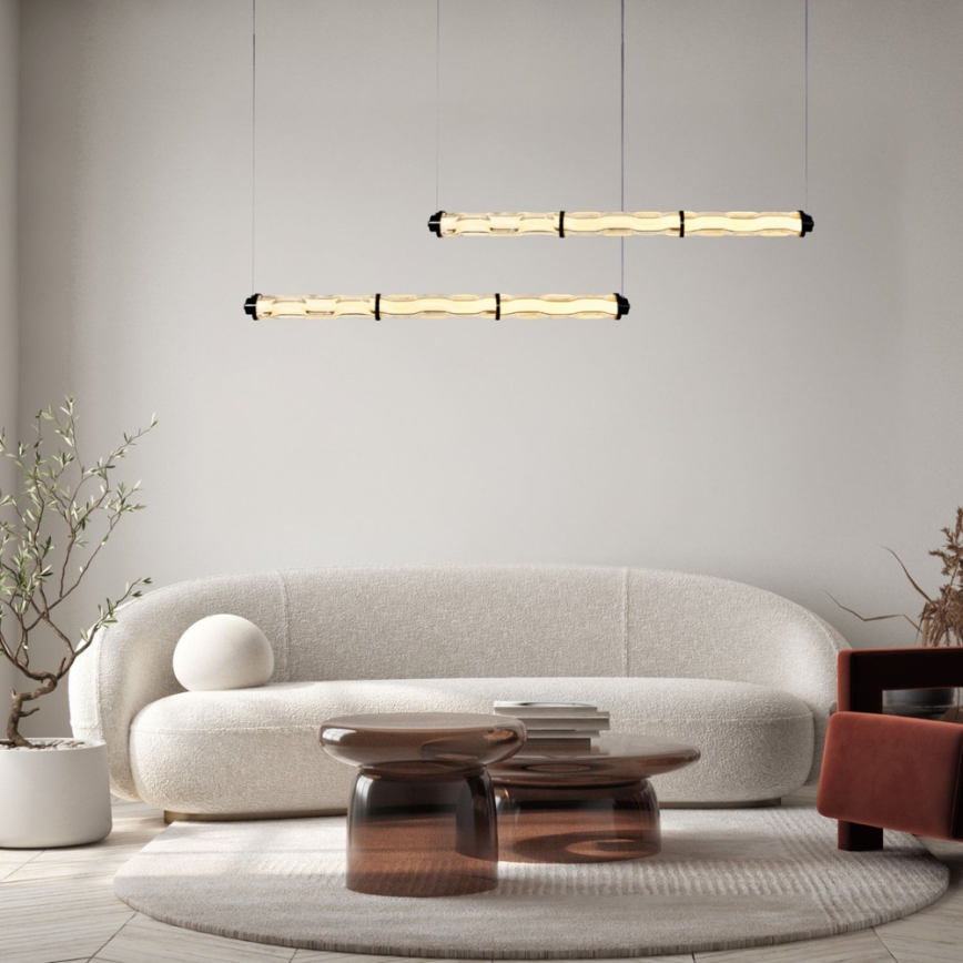 LED luster na sajli CORTE LED/25W/230V crna
