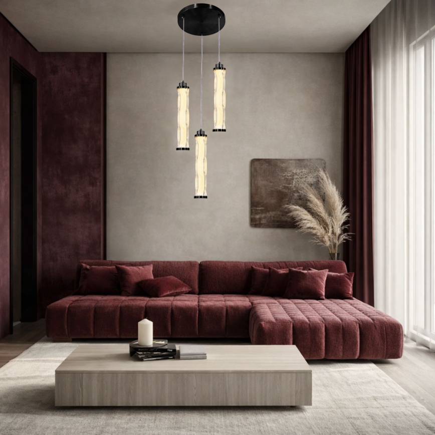 LED luster na sajli CORTE LED/25W/230V crni