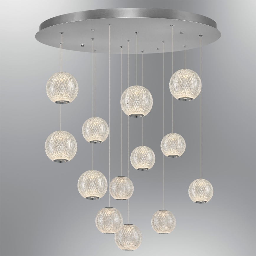 LED luster na sajli CREMONA 13xLED/5W/230V 3000K matni krom