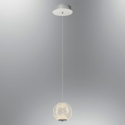 LED luster na sajli CREMONA 1xLED/5W/230V 3000K matni krom