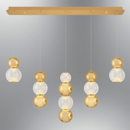 LED Luster na sajli CREMONA LED/27W/230V 3000K zlatni