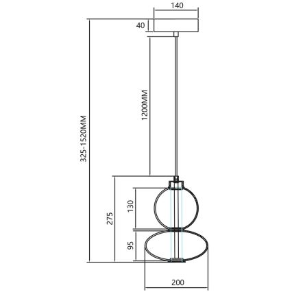 LED Luster na sajli DAPHNE LED/12W/230V zlatna