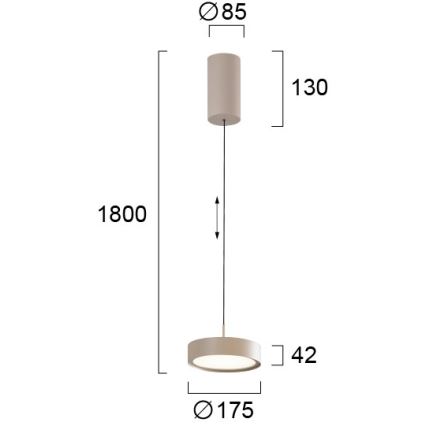 LED luster na sajli DENVER LED/21W/230V bež