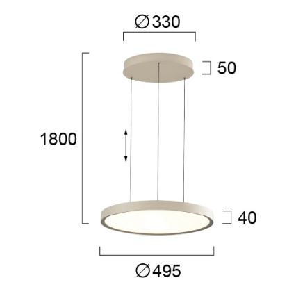 LED luster na sajli DENVER LED/76W/230V bež