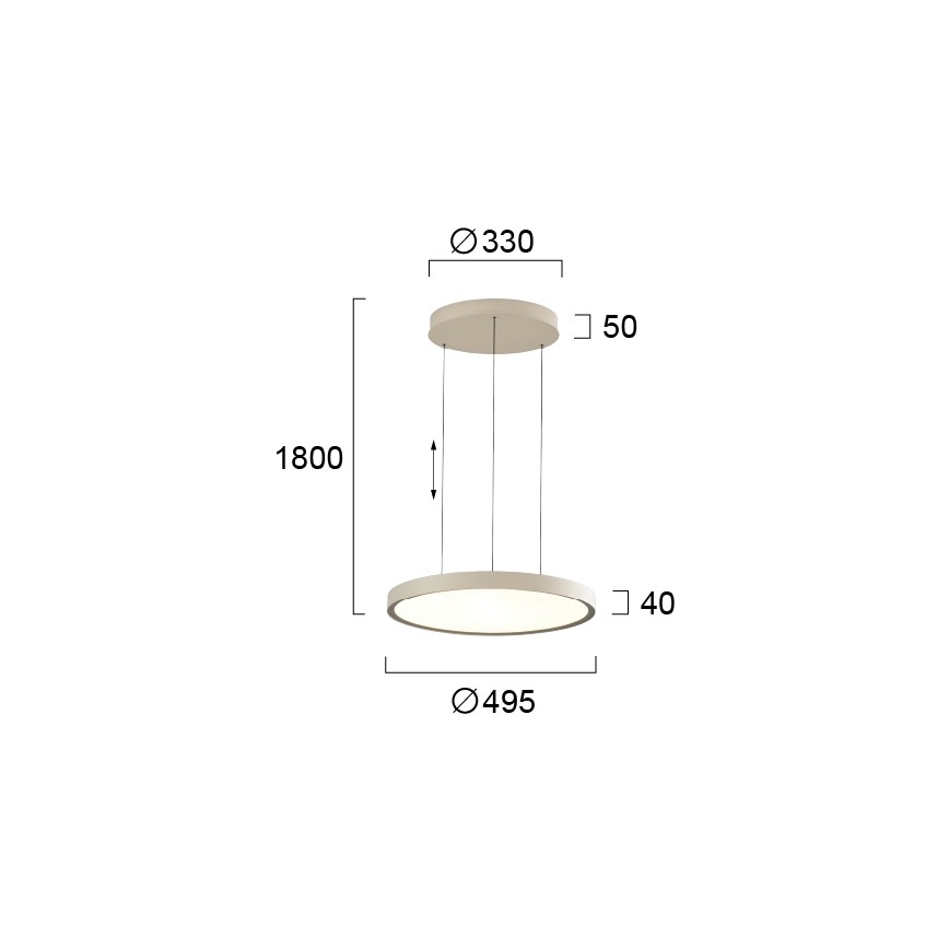 LED luster na sajli DENVER LED/76W/230V bež