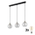 LED luster na sajli DEVI 3xE27/15W/230V crna/prozirna