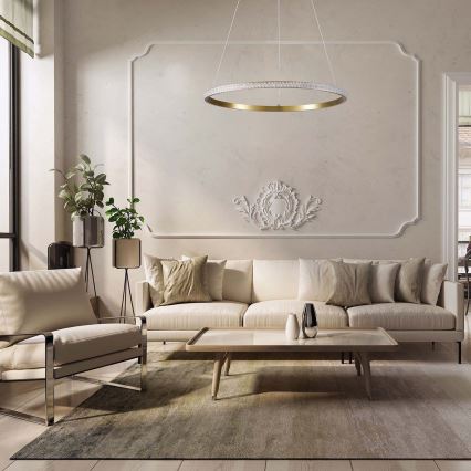 LED luster na sajli DIANA LED/25W/230V 4000K pr. 50 cm zlatna