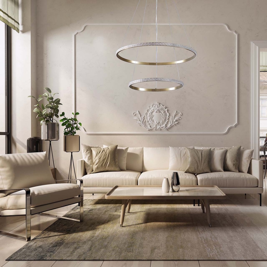 LED luster na sajli DIANA LED/44W/230V 4000K Ø 59 cm zlatna