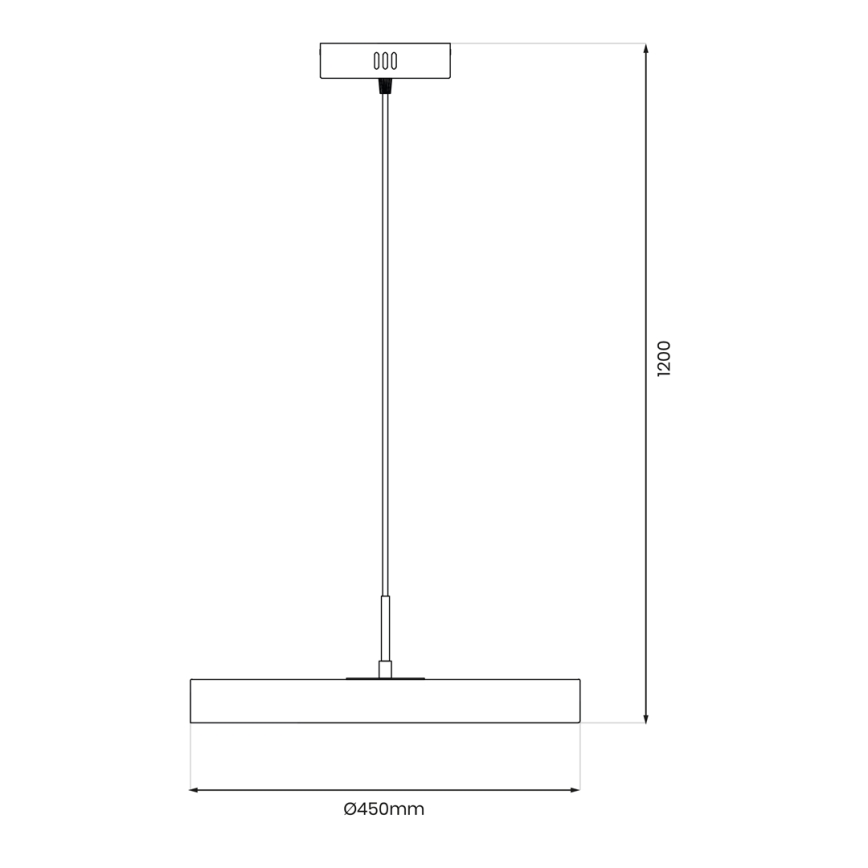 LED Luster na sajli DISC LED/38W/230V pr. 45 cm crna