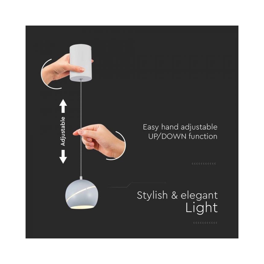 LED Luster na sajli dodirni LED/8,5W/230V 3000K bijela