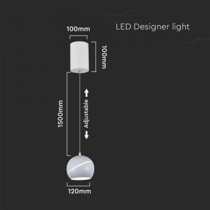 LED Luster na sajli dodirni LED/8,5W/230V 3000K bijela