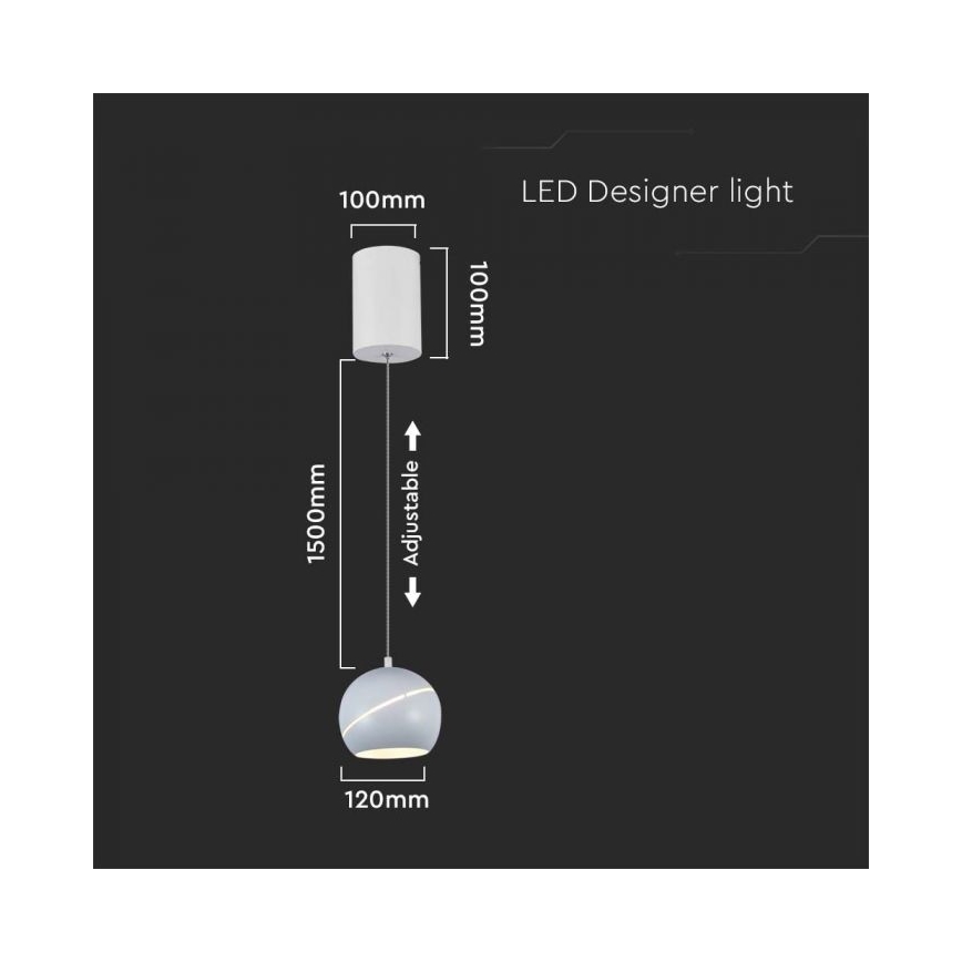 LED Luster na sajli dodirni LED/8,5W/230V 3000K bijela
