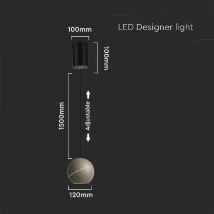 LED Luster na sajli dodirni LED/8,5W/230V 3000K siva