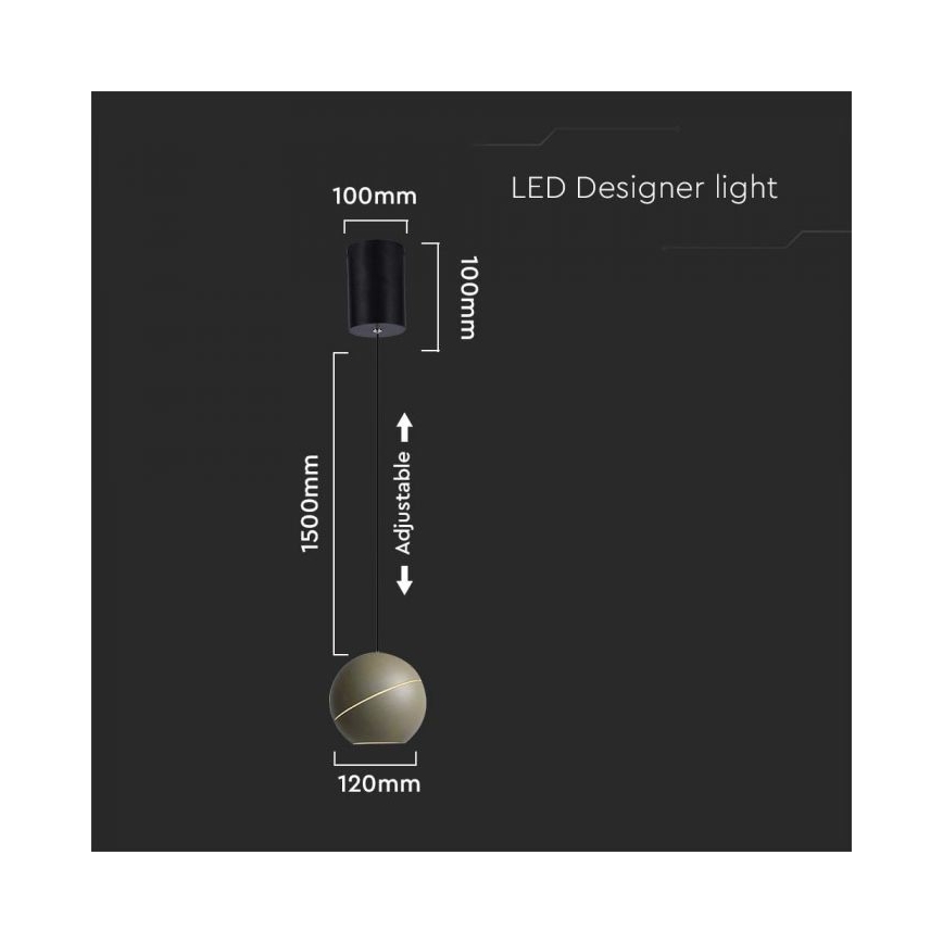 LED Luster na sajli dodirni LED/8,5W/230V 3000K siva