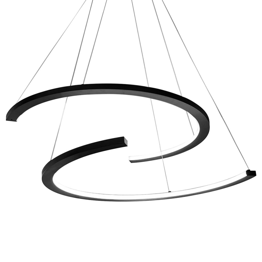 LED Luster na sajli DOUBLEMOON LED/30W/230V crna