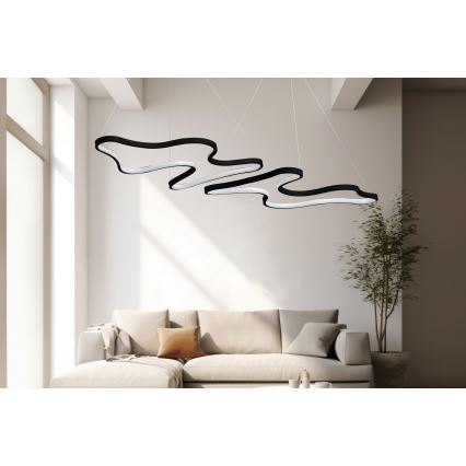 LED luster na sajli DUPLE ARTISAN LED/80W/230V 6500K crna