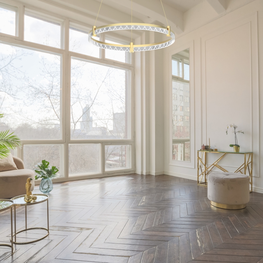 LED Luster na sajli ELEGANCE LED/36W/230V pr. 60 cm zlatna