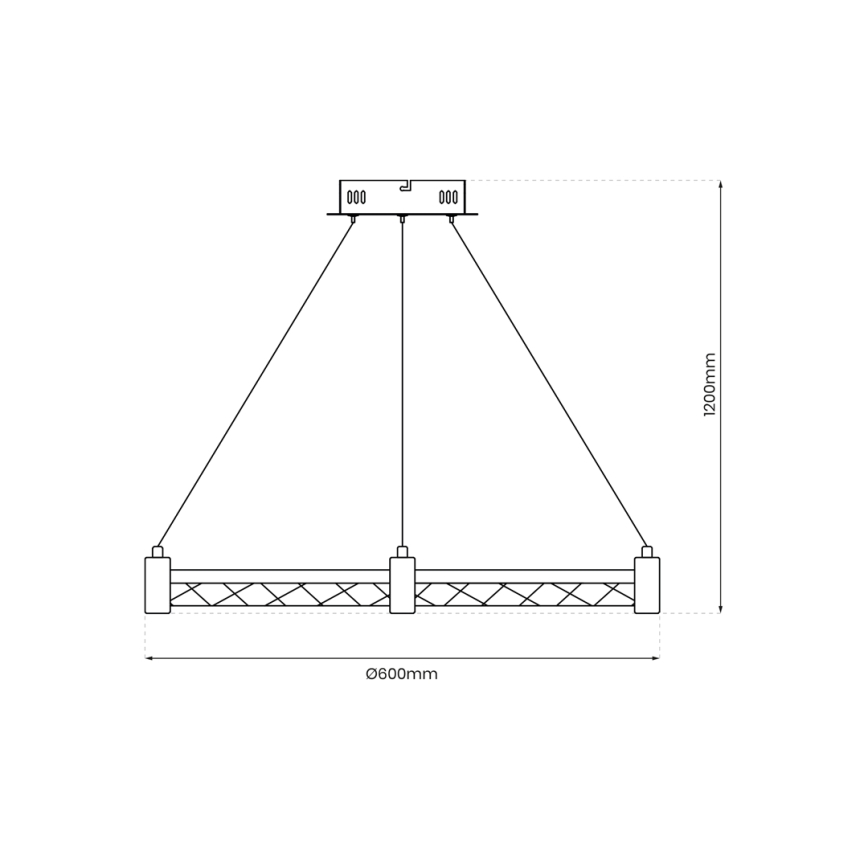 LED Luster na sajli ELEGANCE LED/36W/230V pr. 60 cm zlatna